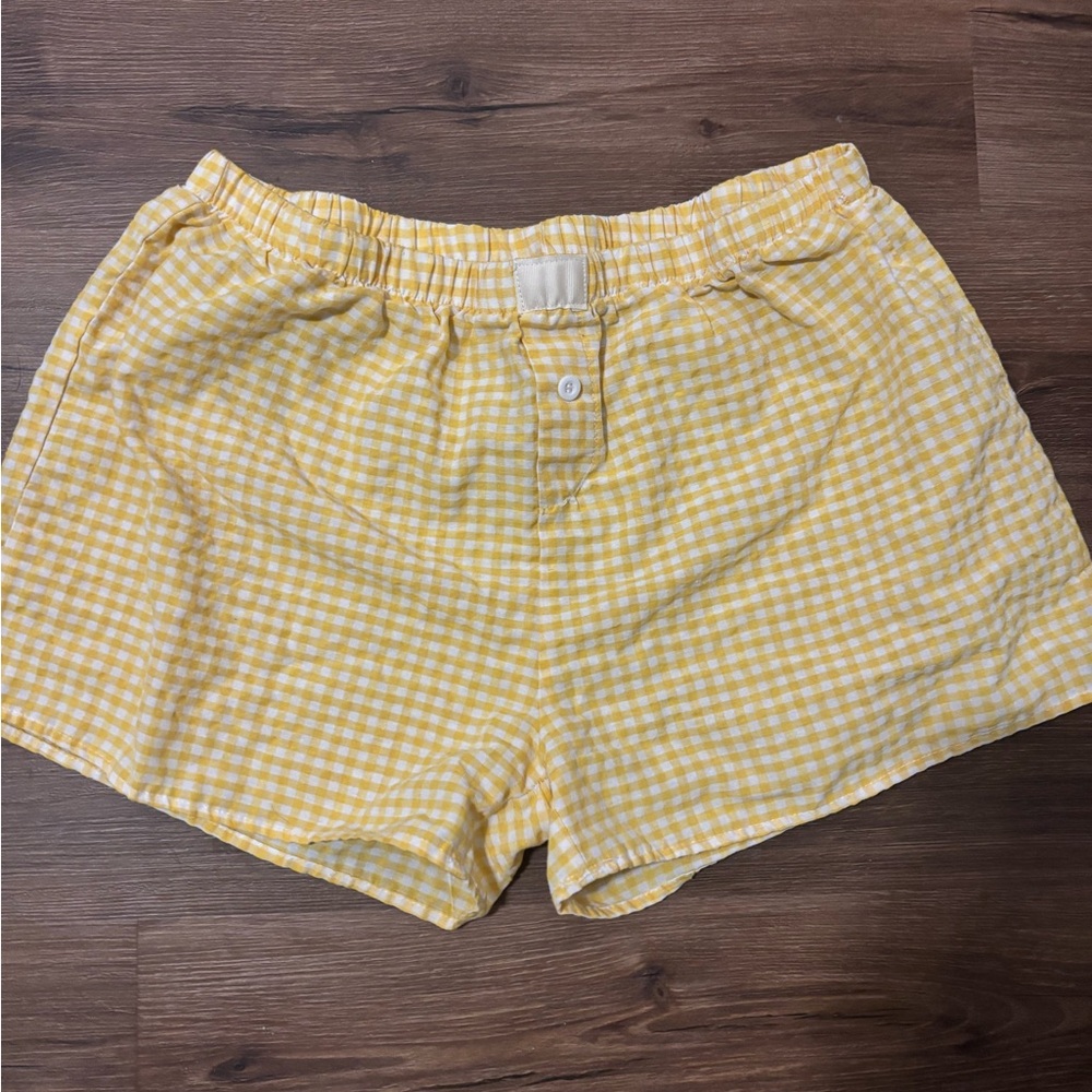 Yellow Gingham Women's Shorts